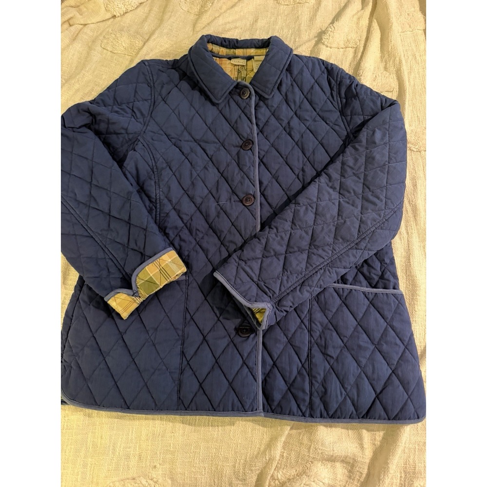 LL Bean Quilted Jacket Blue O Bc9y Women's Size XL